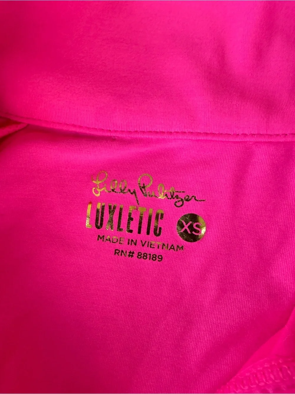 Lilly Pulitzer UPF 50+ Luxletic Justine XS Pink Grenadine Half Zip Pullover NWT
